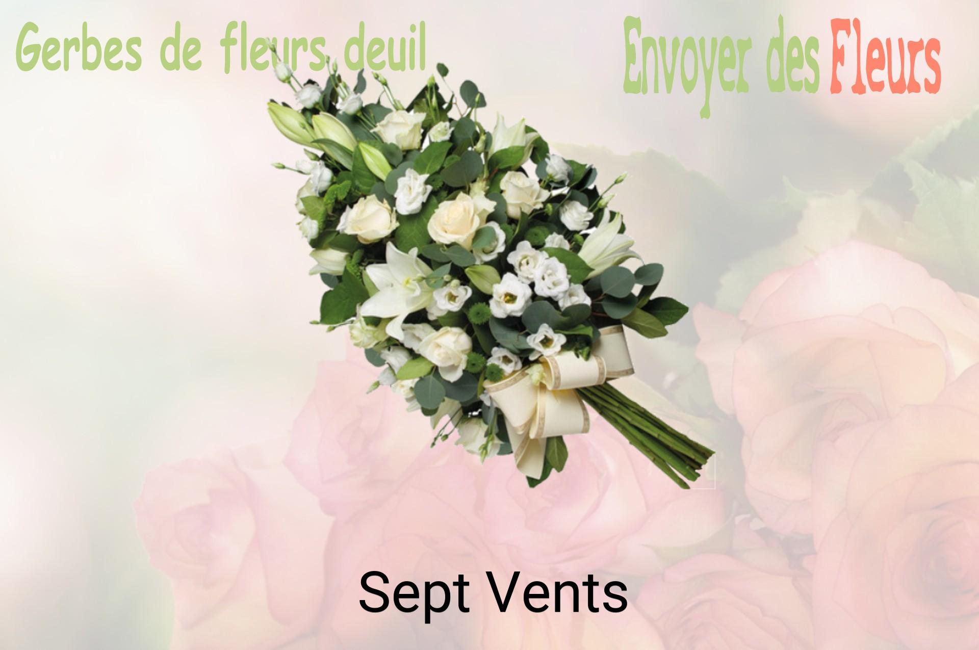 Gerbe de fleurs de deuil livrée à Sept-Vents